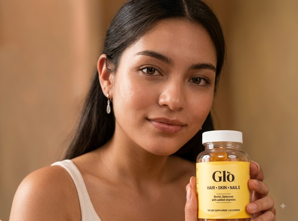 Customer review photo holding Glo jar